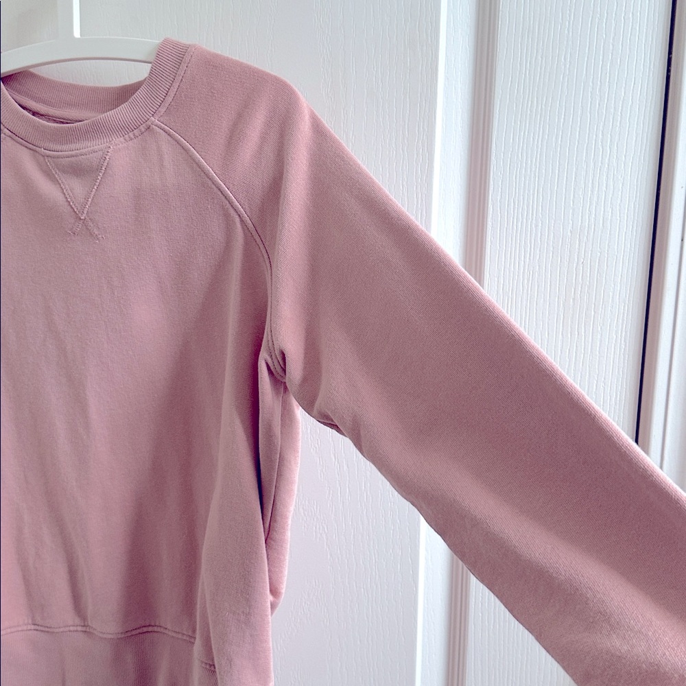 Pact 100% organic cotton women PINK Crewneck Terry Sweatshirt size S - Picture 6 of 9